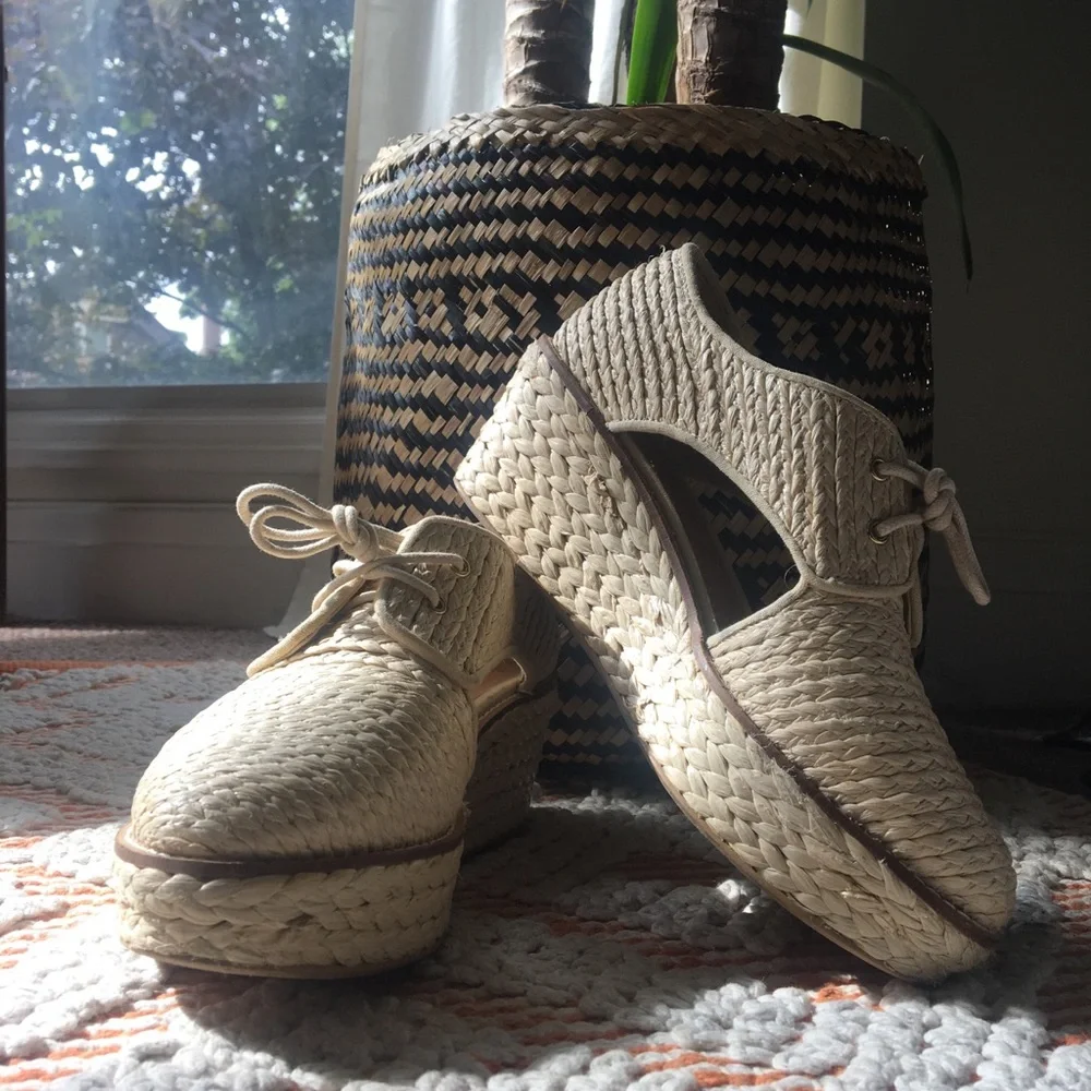 Shellys London Raffia Wedges - Picture 2 of 7